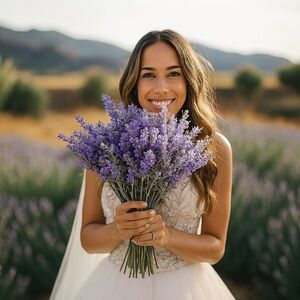 12 Bundles Artificial Lavender Flowers – Wedding Bouquet & Rustic Home Decor